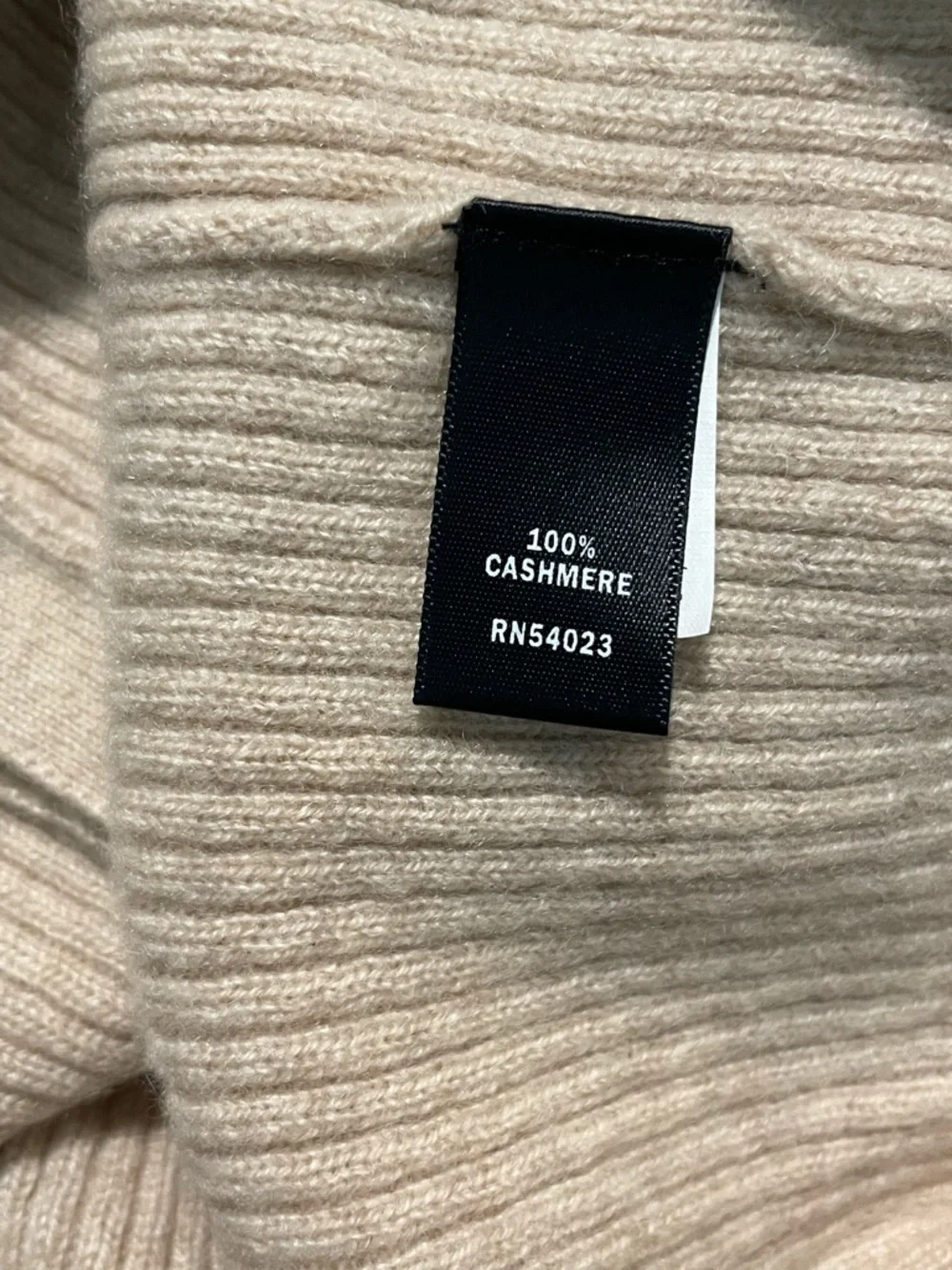 Banana Republic 100% Cashmere Ribbed Cardigan Sweater Beige Button Front Small - Picture 6 of 7